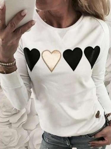 Fashion Print Round neck Long sleeve Sweatshirt T-Shirts