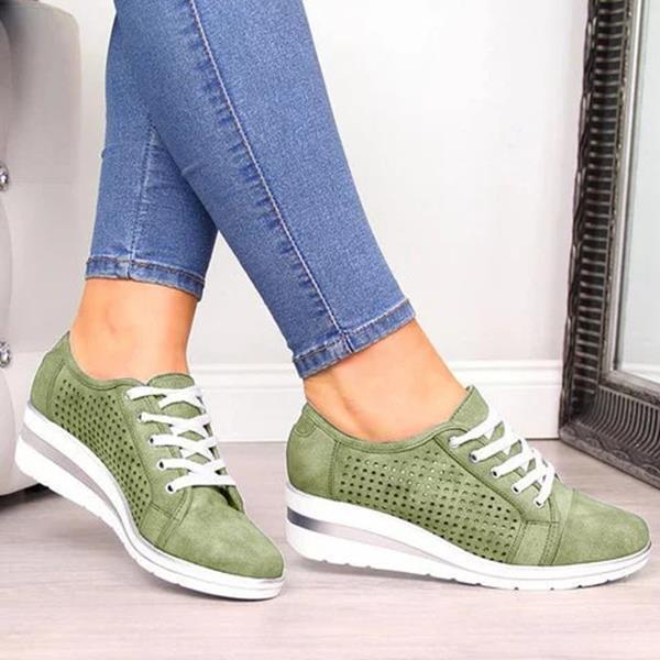Women lace-up plain stylish Pointed Toe sneakers