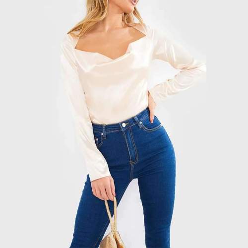 Pure One shoulder Long sleeve Blouse