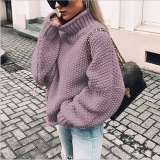 New Fashion High collar Long sleeve Knit Sweaters