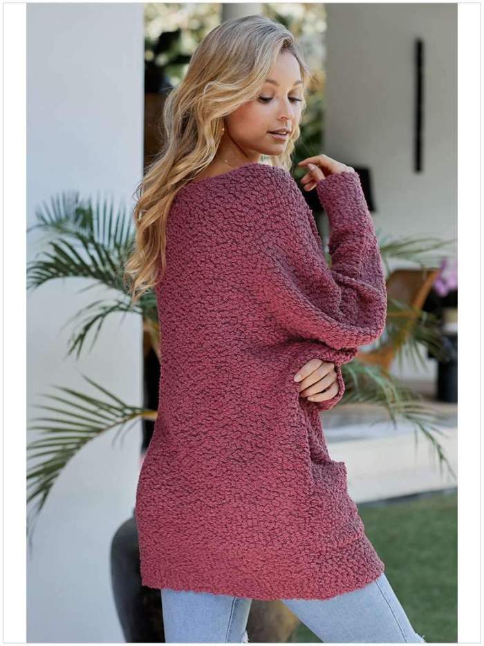 Fashion Knit Round neck Long sleeve Sweaters