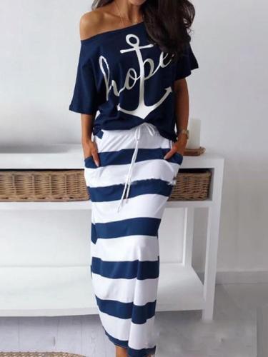 Women printed one off shoulder maxi dress suits