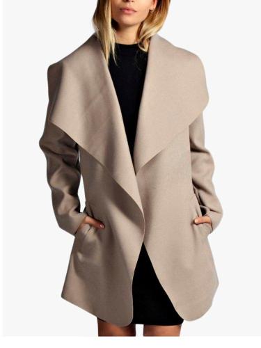 Long Sleeve Lapel Solid Casual Coat