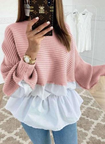 Fashion Knit Gored Long sleeve Sweaters
