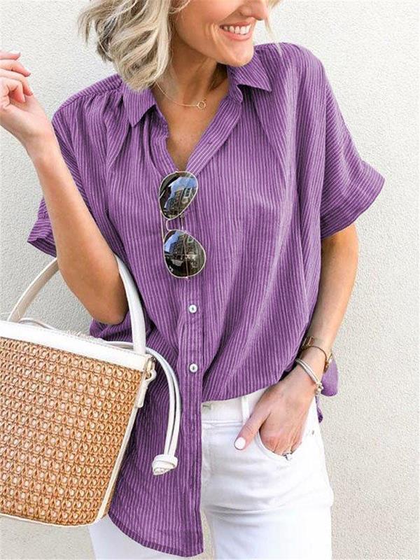 Casual Short sleeve large sizecasual loose Blouses