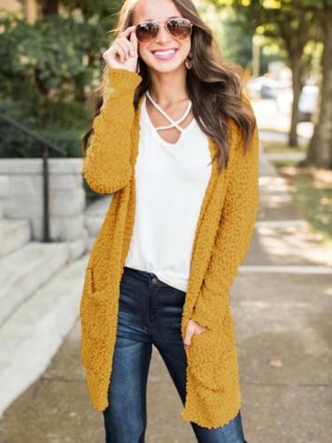 Fashion Long sleeve Pocket Sweater Coats