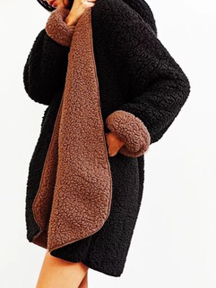 Reversible Casual Coat Hoodie Cardigan