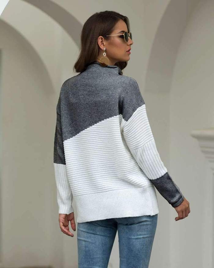 Fashion Gored Knit Long sleeve irregular Sweaters