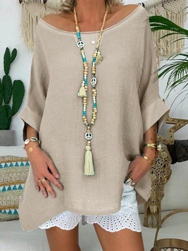 Loose casual long sleeve solid T-shirts