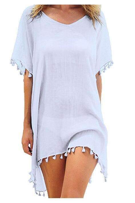Casual Pure Round neck Macrame Short sleeve Overall