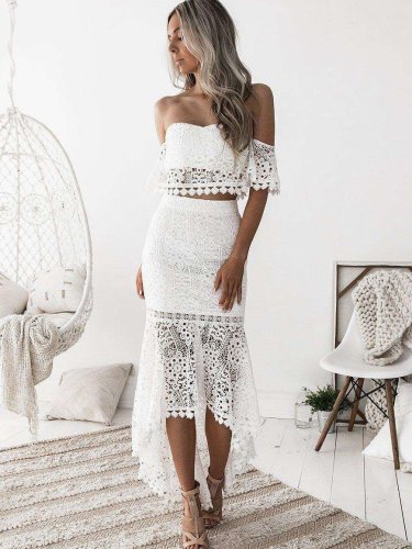 Sexy Off shoulder Lace Suits Bodycon Dresses