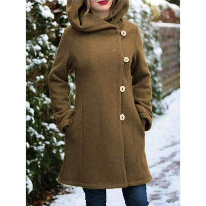 Fashion Pure Long sleeve Hoodie Trench Coats