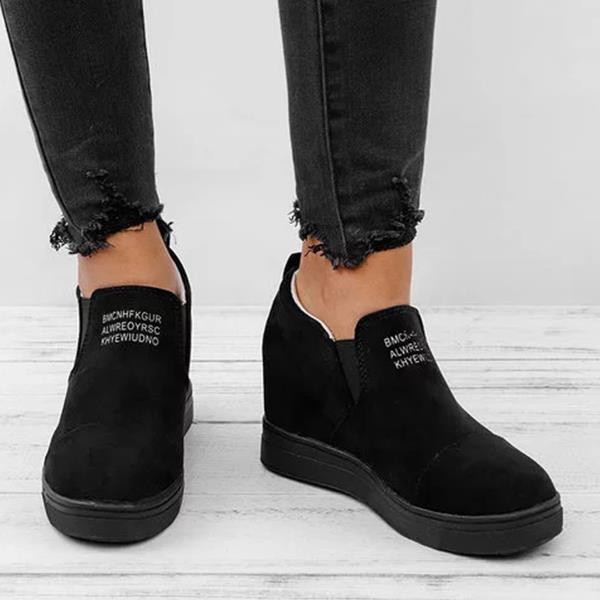fashion letter slip on wedge sneakers