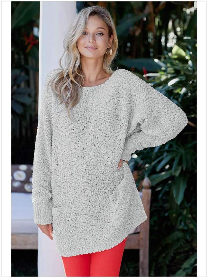 Fashion Knit Round neck Long sleeve Sweaters