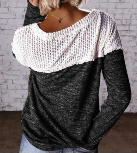 Fashion Gored Round neck Long sleeve Knit Sweaters