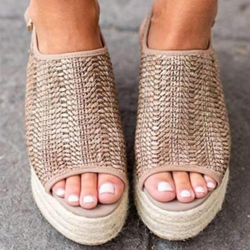 Women Bohemian Peep Toe Casual Date Platform Sandals