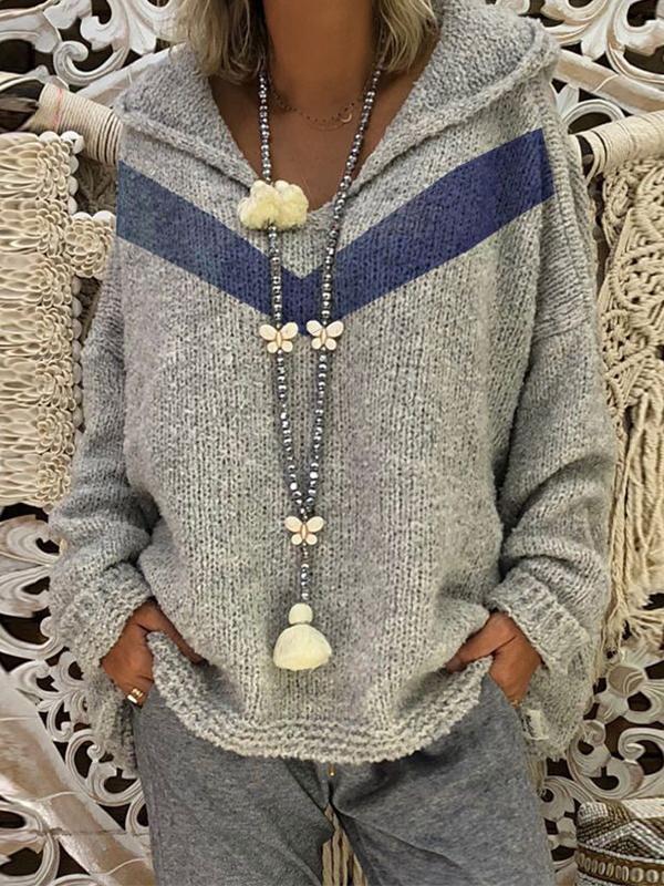 Matching Hooded Long Sleeve Knitted Sweater