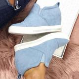 Casual Fashion Letter Slip On Wedge Sneakers Faux Suede Wedge Heel Sneakers