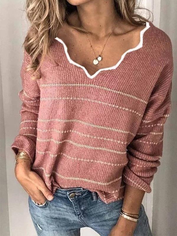 Loose v neck women chic sweaters