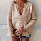 Fashion V neck Knit  Mandarin sleeve Sweaters