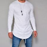 Long Sleeve Solid Color Round Neck Slim T-Shirt