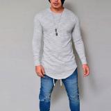 Long Sleeve Solid Color Round Neck Slim T-Shirt