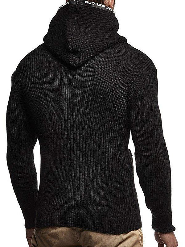 Men's Fashion Zipper Hooded Sweater Jacket