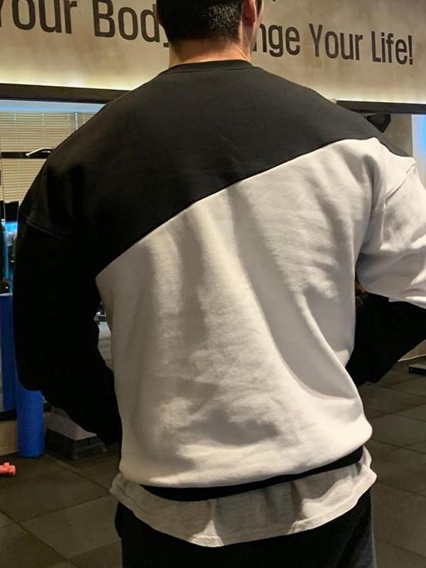 Men's printed long sleeve crew neck sweatshirt