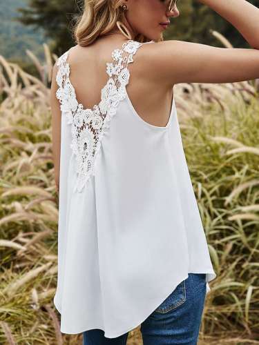 Spring new Back hollowed-out Lace Camisole