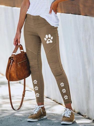 Casual printed slim long pants for women