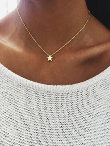 Golden Alloy Casual Necklaces