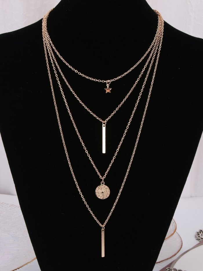 Golden Casual Alloy Necklaces