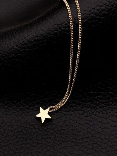 Golden Alloy Casual Necklaces