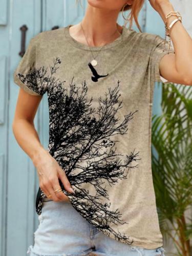 Round neck fashion printed casual short sleeve T-shirts