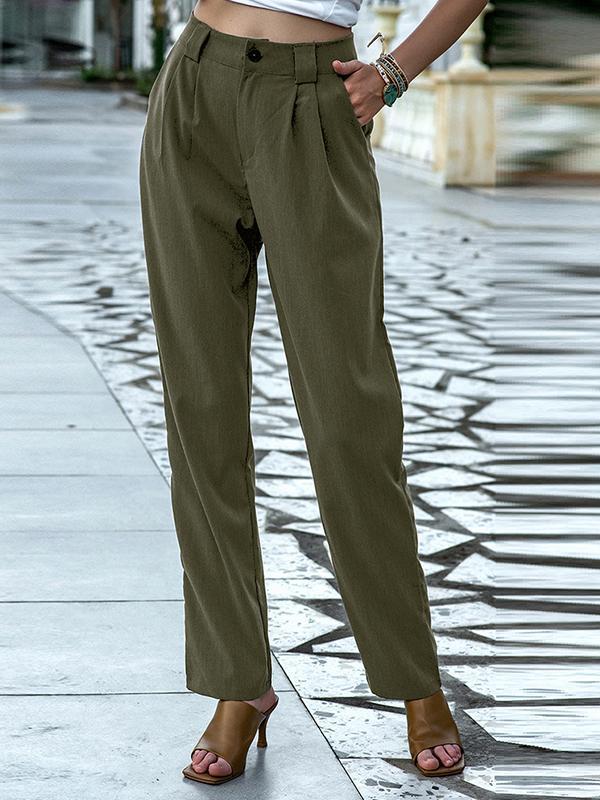 Fashion slim pants solid color women's trousers