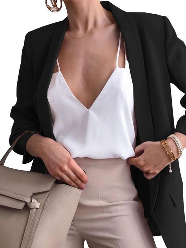 Fashion lapel slim cardigan plain coats blazers