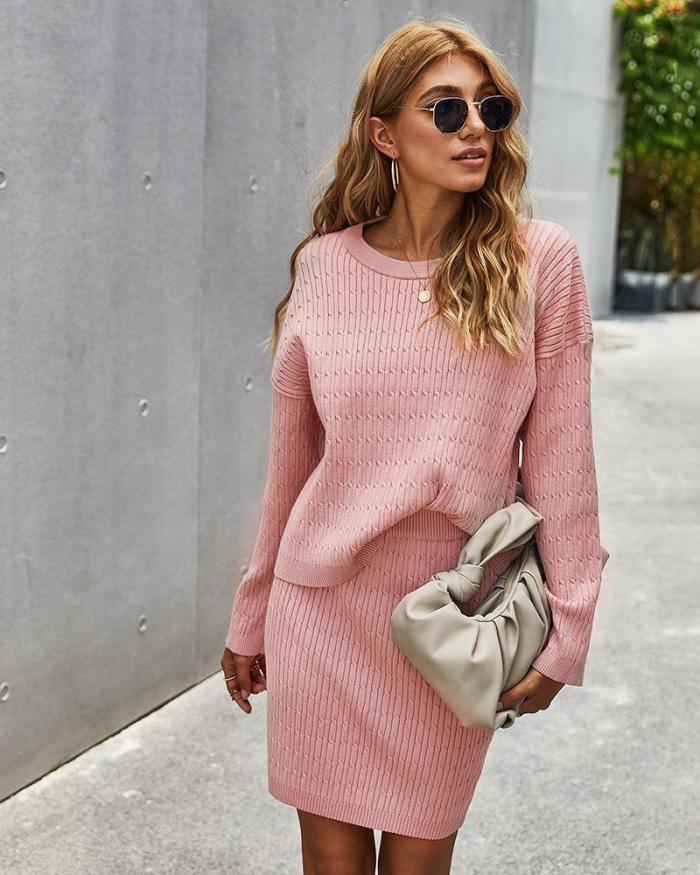 Knit elegant sweater suits women bodycon dresses