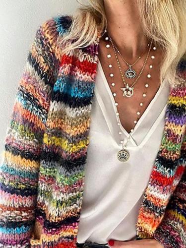 Women colorful chic cardigans sweater coats