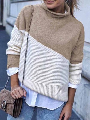 Loose Round Contrast Sweater