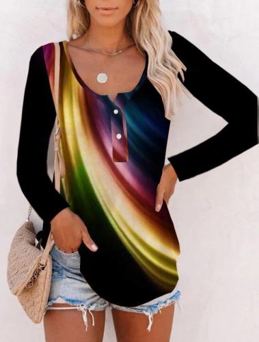 Vacation Geometric Multicolor Winter Shirts & Tops