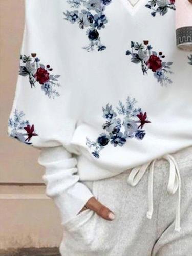 Floral Casual Long sleeve Shirts & Tops