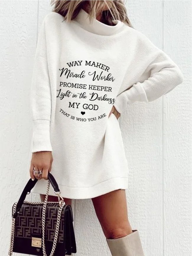 Casual Letter Long Sleeve Dresses
