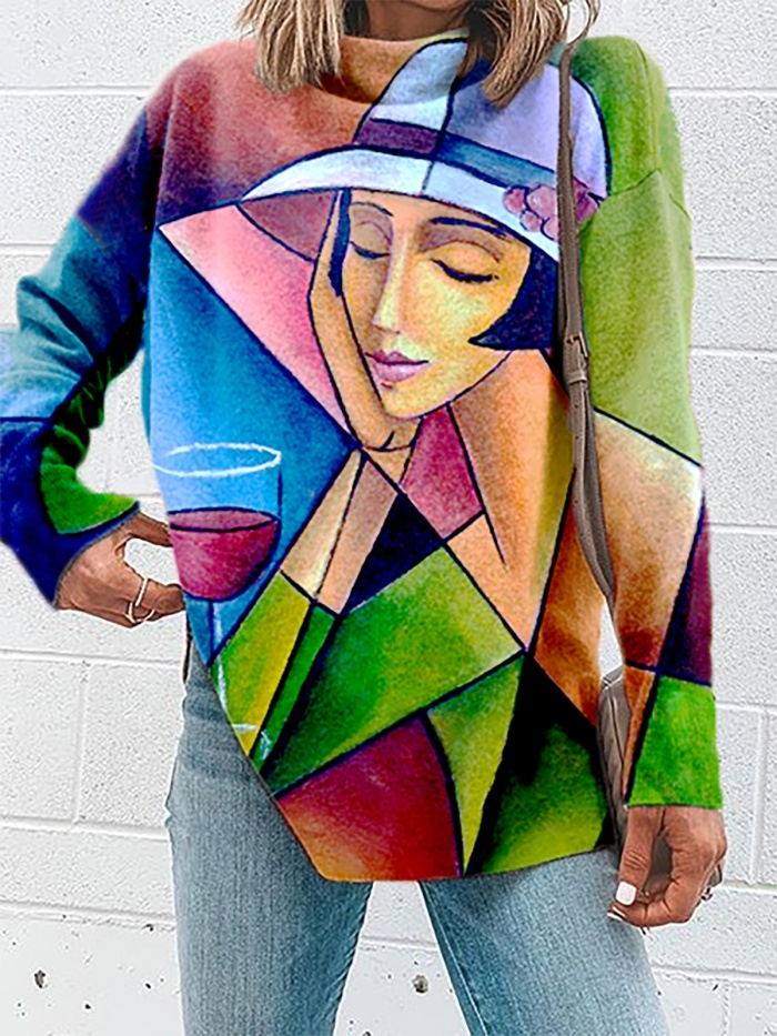 Plus size Abstract Graphic Casual Shirts & Tops