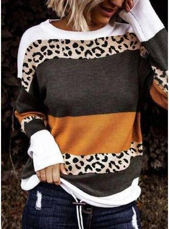 Leopard Leopard Print Long Sleeve Sweater