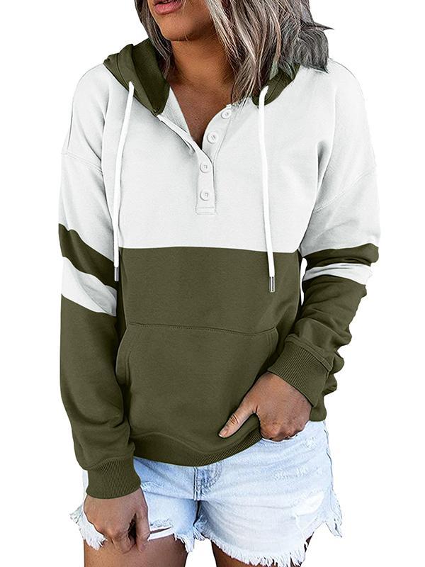 Women Color matching long sleeve hoodies