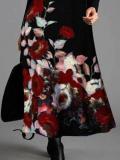 Fashion Casual Floral Print Long Sleeve Round Neck Maxi Dresses