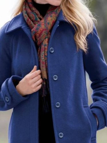 Lapel Long Sleeve Casual Outerwear