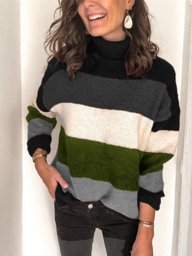 Acrylic Sweater Fashion high neck women warm sweaters