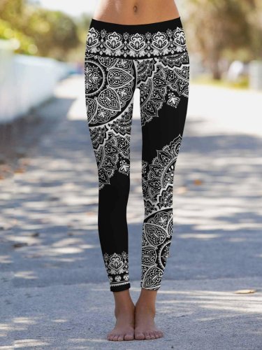 Casual Plus Size Printed Pants