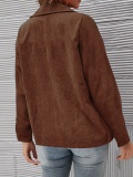 Plain Vintage Lapel Outerwear Jackets